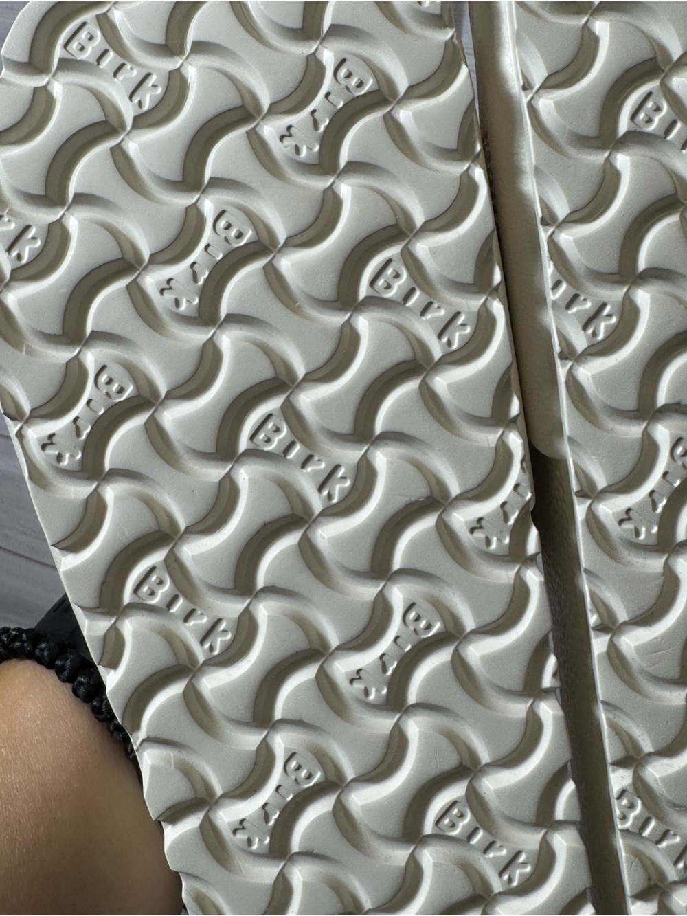 Birkenstock White Madrid EVA Slide with Gold Buckles - Picture 7 of 9